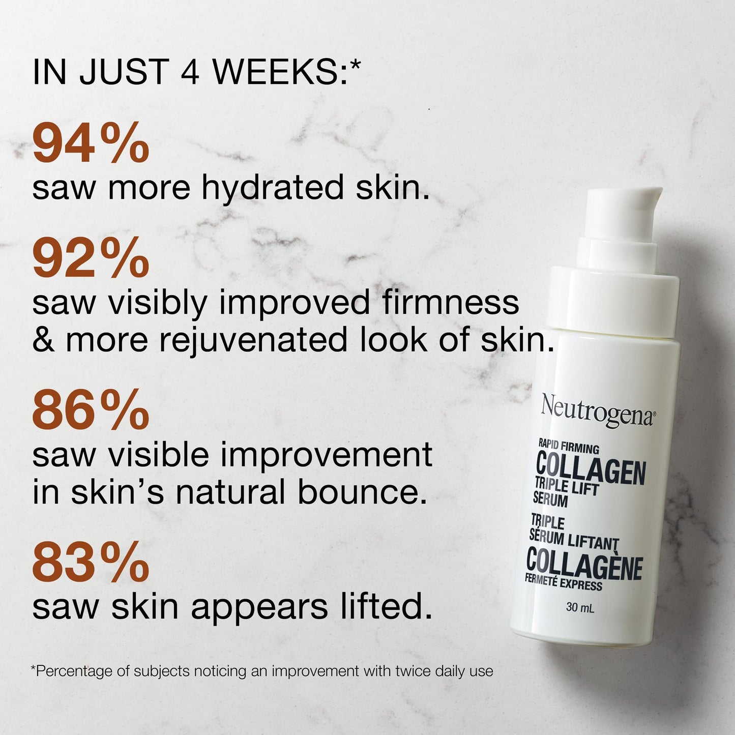 Neutrogena Rapid Firming Collagen Triple Lift Face Serum, Hydrating Serum with Collagen & AHP Amino Acid to visibly Firm & Smooth Skin, Lightweight Beauty & Personal Care Neutrogena