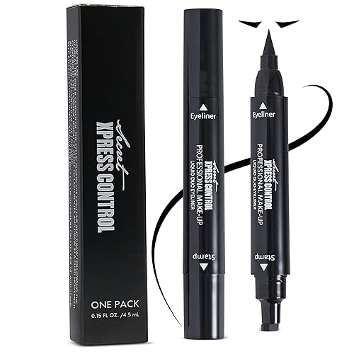 Secret Xpress Control Winged Eyeliner Stamp Waterproof Long Lasting Liquid Black Pen Cat Eye Matte Eye Makeup (Black - 1 Pack) Beauty & Personal Care Secret Xpress Control
