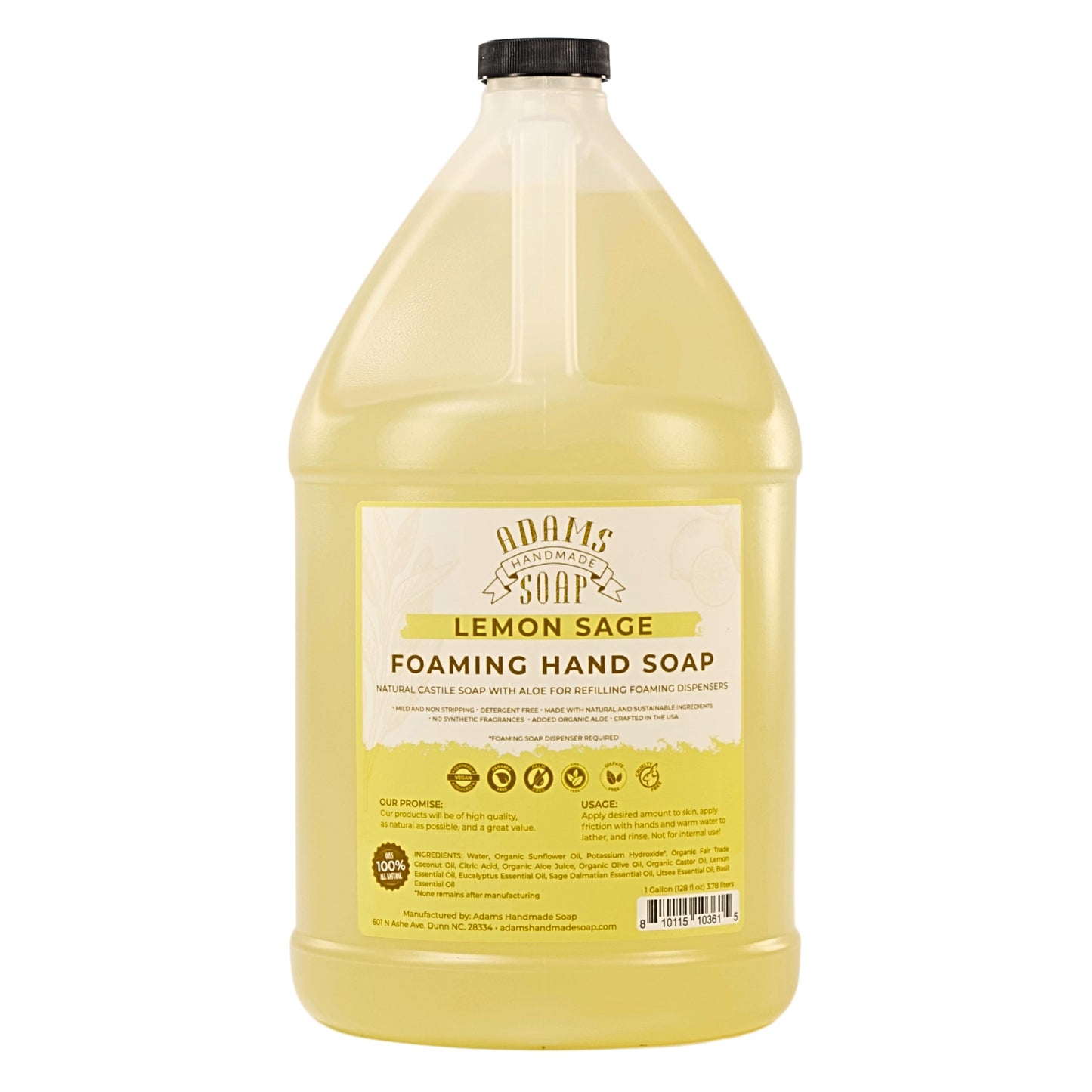 Adams Handmade Soap Liquid Foaming Soap 1 Gal - Lemon Sage Beauty & Personal Care Adams Handmade Soap