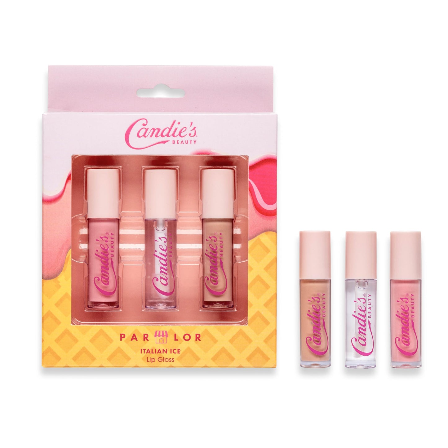 Candie's Parlor Italian Ice Lip Gloss, Mini 3-Piece Set - Moisturizing, Flavorful Lip Care Beauty & Personal Care CANDIE'S