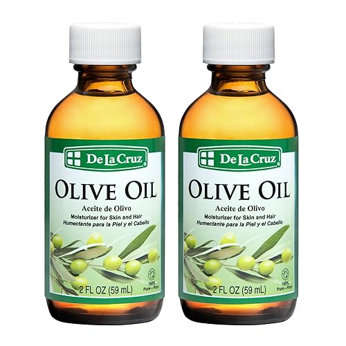 De La Cruz Pure Olive Oil - Natural Expeller Pressed Olive Oil for Hair and Skin - Lightweight Body Oil for Dry Skin 2 Fl Oz (2 Bottles) Beauty & Personal Care De La Cruz