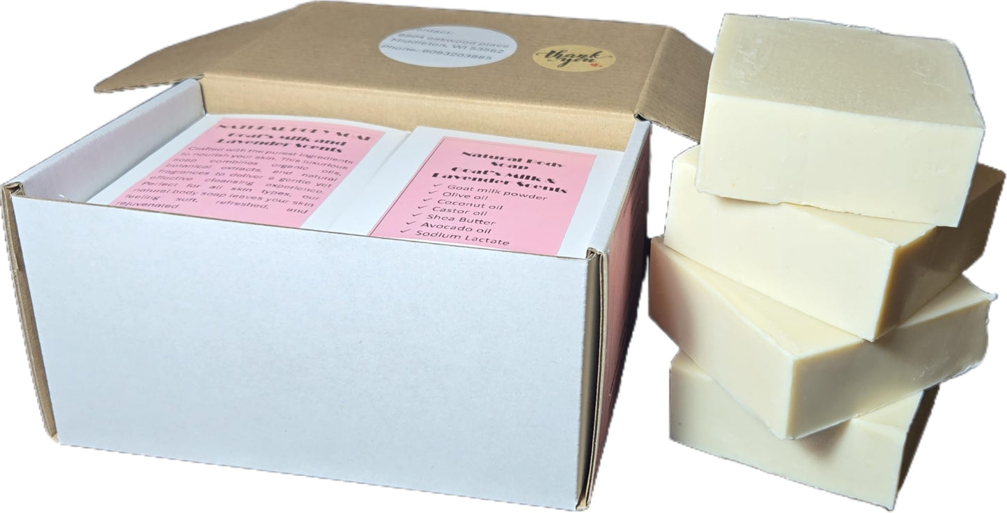 Natural Body Goat Milk Soap Bars with Coconut & Shea Butter oil pack of 4 All Natural Ingredients for women & Men. Lavender Aromatic Scent Beauty & Personal Care Natural Body Soap