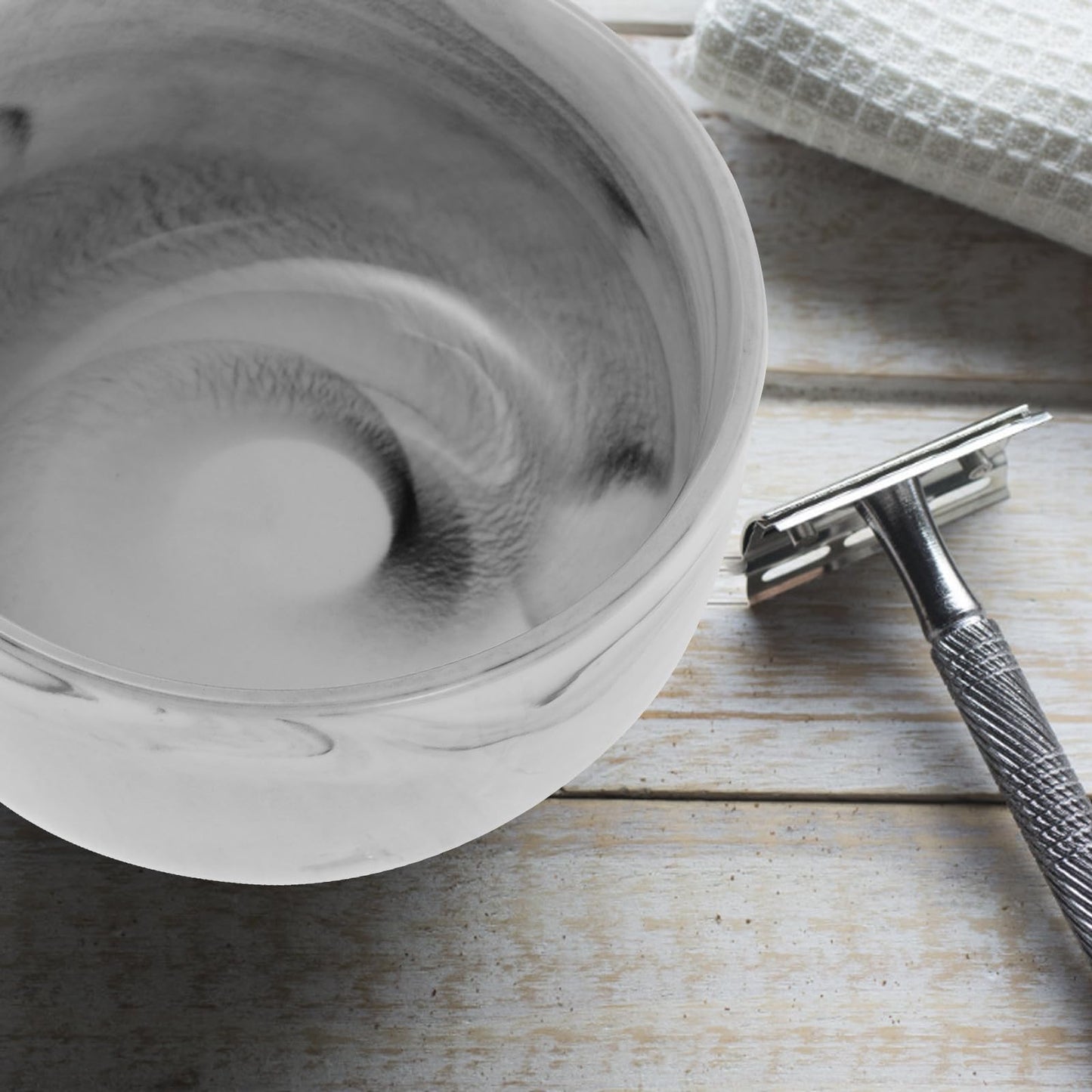 VICASKY Marble Pattern Shaving Soap Bowl for Men Small Deep Porcelain Soap Shaving Bowl Decorative Barber Use Beauty and Personal Care VICASKY