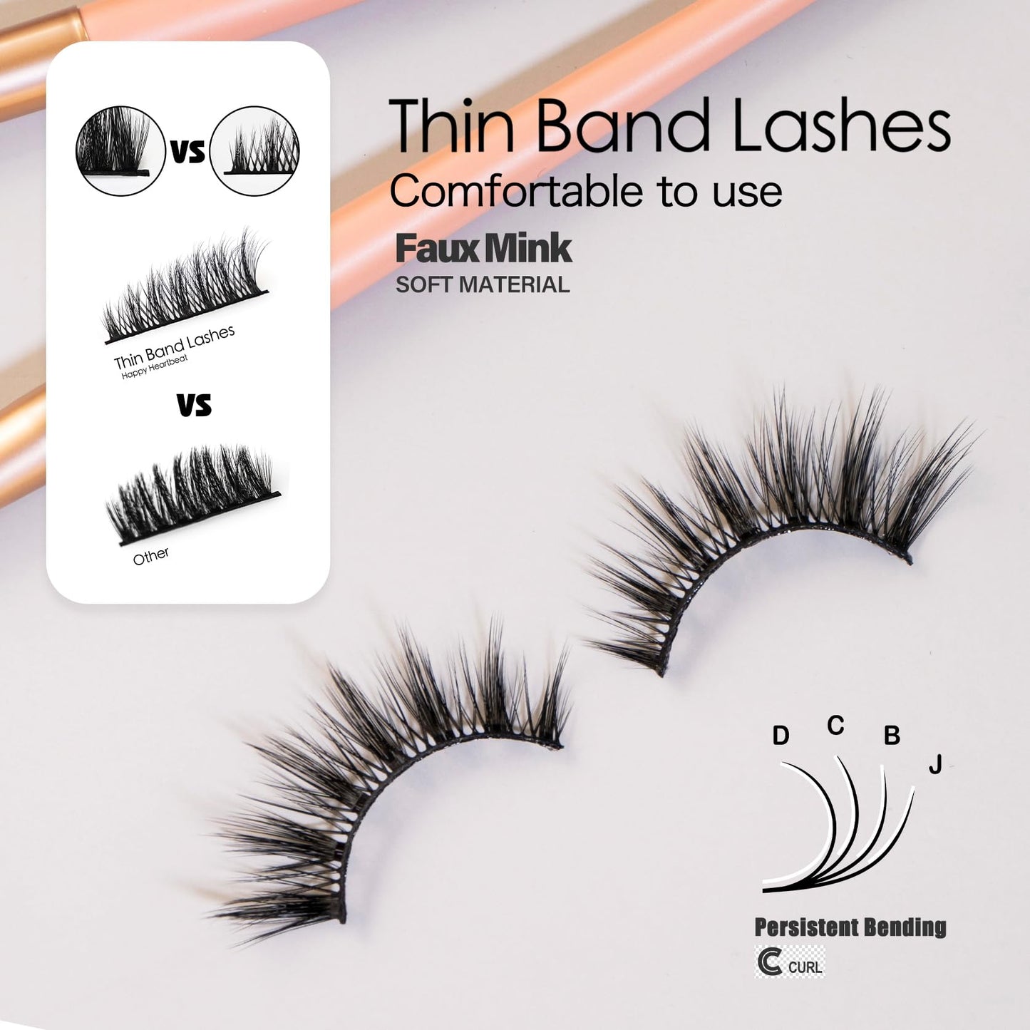 Happy Heartbeat 3D False Eyelashes Spiky Wispy Natural Cat Eye Manga Fluffy Soft Faux Mink lashes Reusable Short Fake Lashes 10 Pairs(H2) Beauty & Personal Care Happy Heartbeat