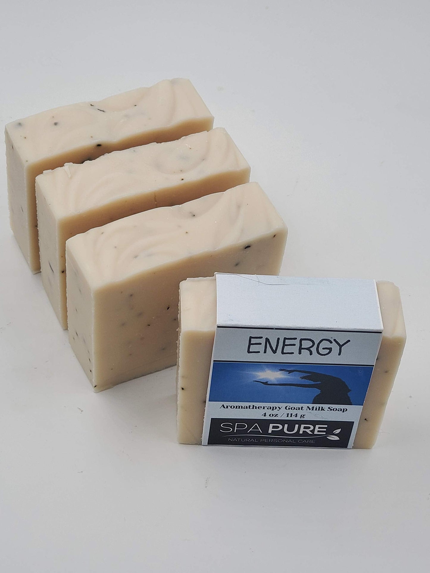 Spa Pure Aromatherapy Goatmilk Soap: Energy, made with plant based ingredients, essential oils, all natural, 4.5 oz each (Energy) Beauty & Personal Care Spa Pure