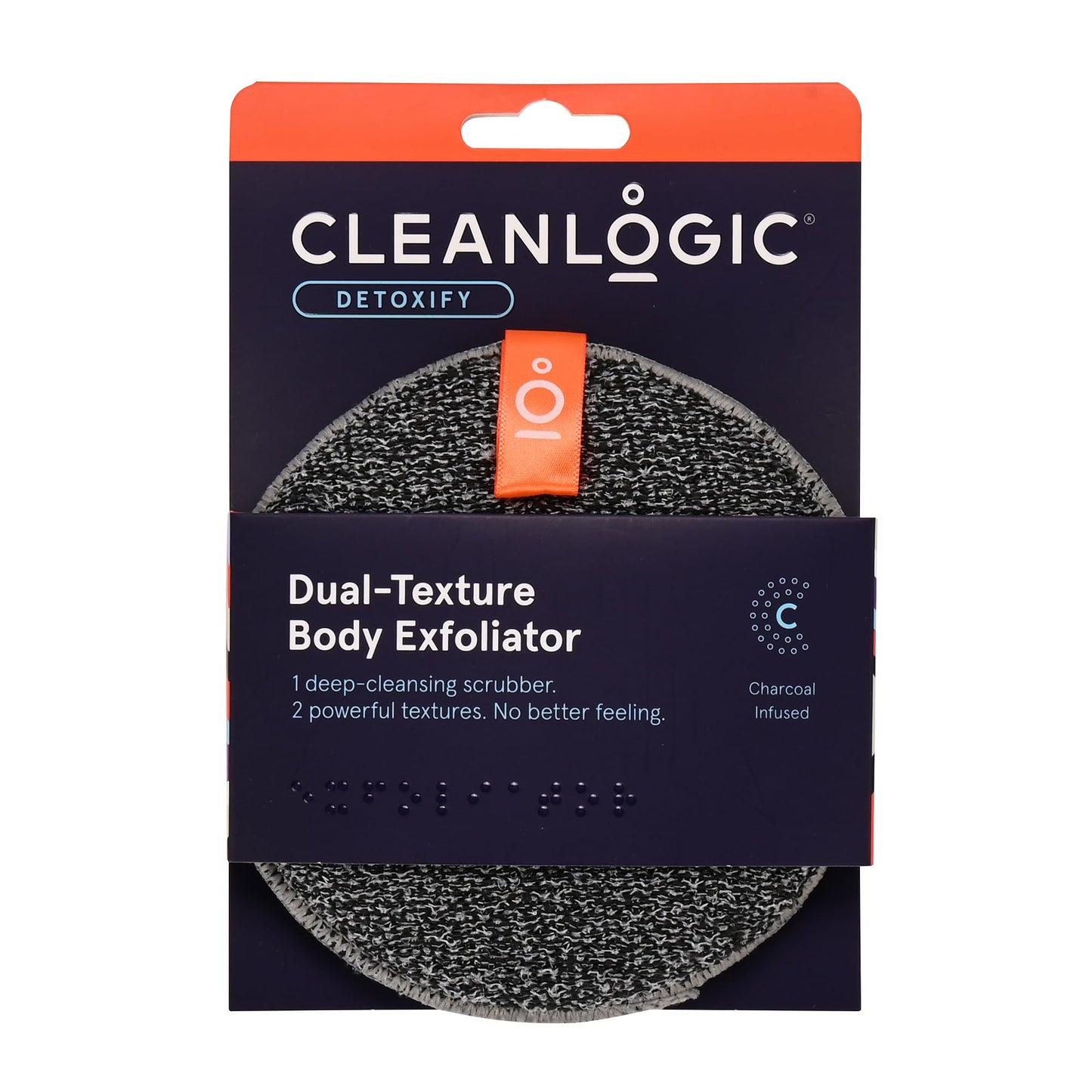 Cleanlogic Detox Purifying Charcoal Dual-Texture Exfoliating Body Scrubber (Pack of 3) 1 Count Beauty and Personal Care Cleanlogic