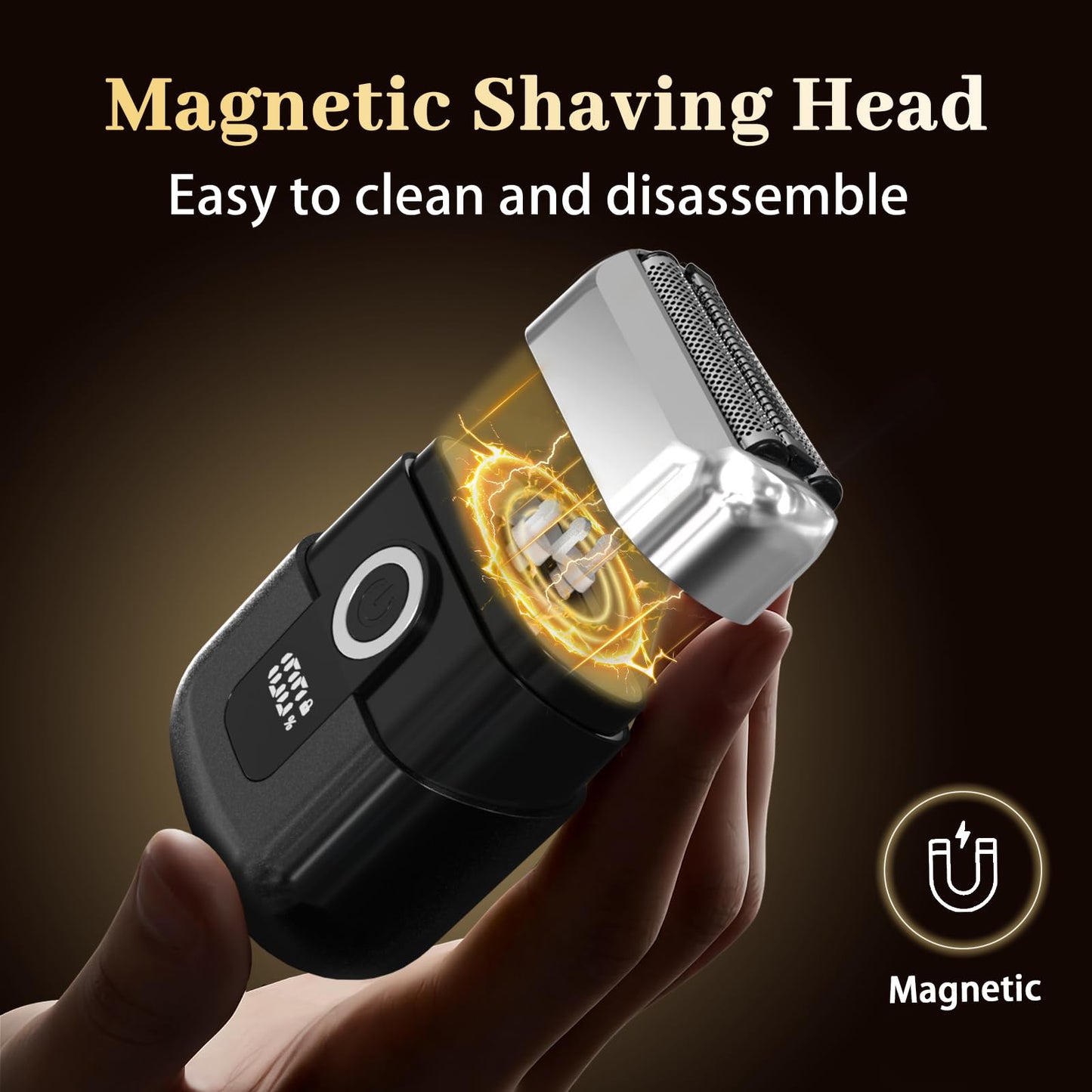 HENZILO Electric Foil Shaver for Men: Mini Electric Razor for Face/Beard - 3 Floating Blades Cordless Razor with LED Display - IPX7 Waterproof Wet Dry Beauty and Personal Care HENZILO