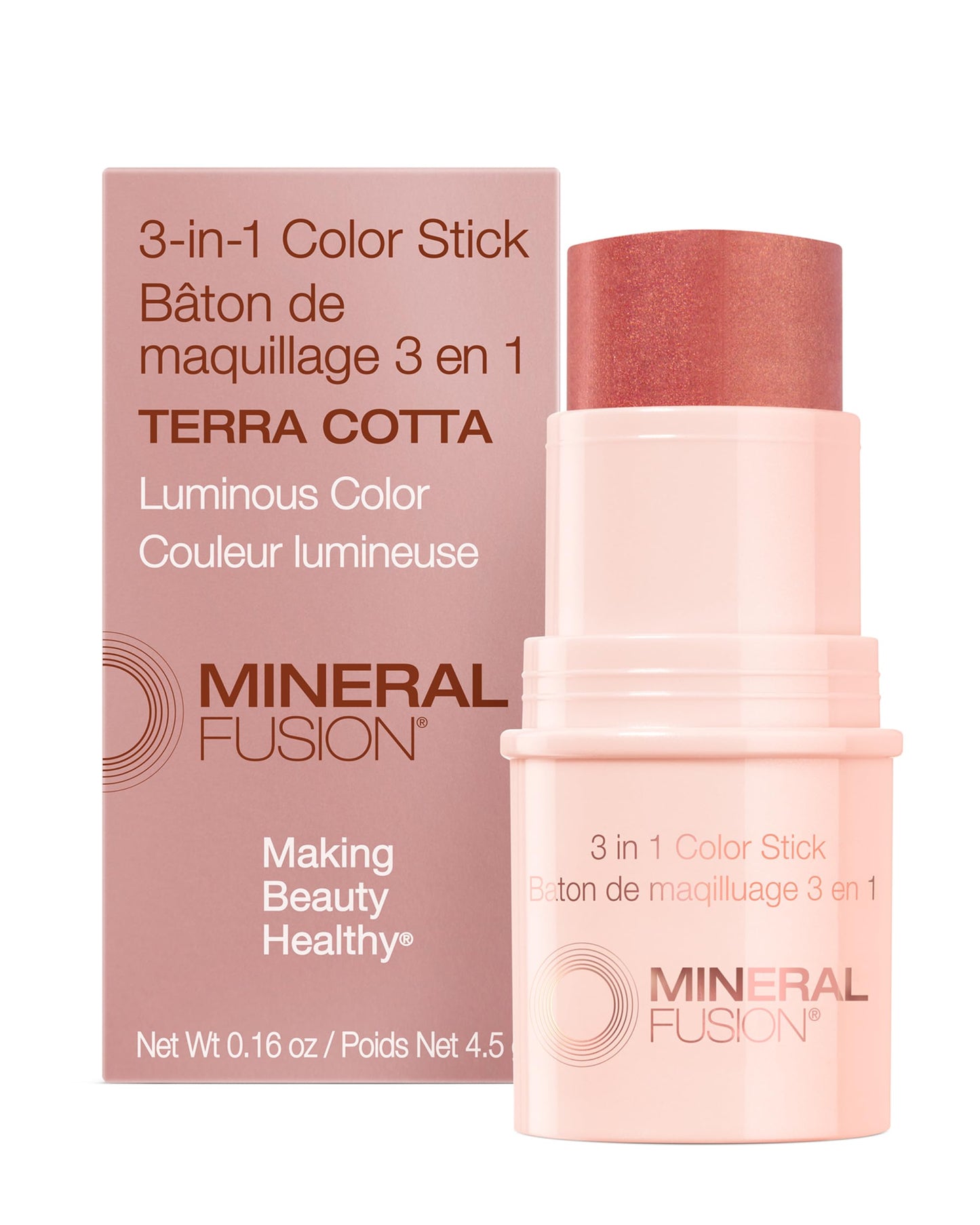 Mineral Fusion 3-in-1 Color Stick - Hydrating Tinted Cream Blush for Cheeks, Lip and Eye - Natural Multi Use Makeup (Terra Cotta) Beauty & Personal Care Mineral Fusion