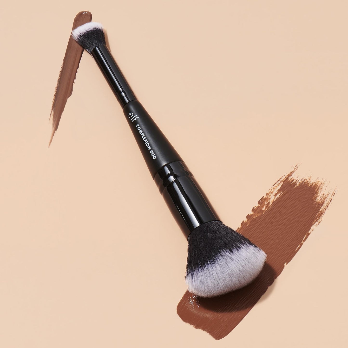e.l.f. Complexion Duo Brush, Makeup Brush For Applying Foundation & Concealer, Creates An Airbrushed Finish, Made With Vegan, Cruelty-Free Bristles Beauty & Personal Care e.l.f.