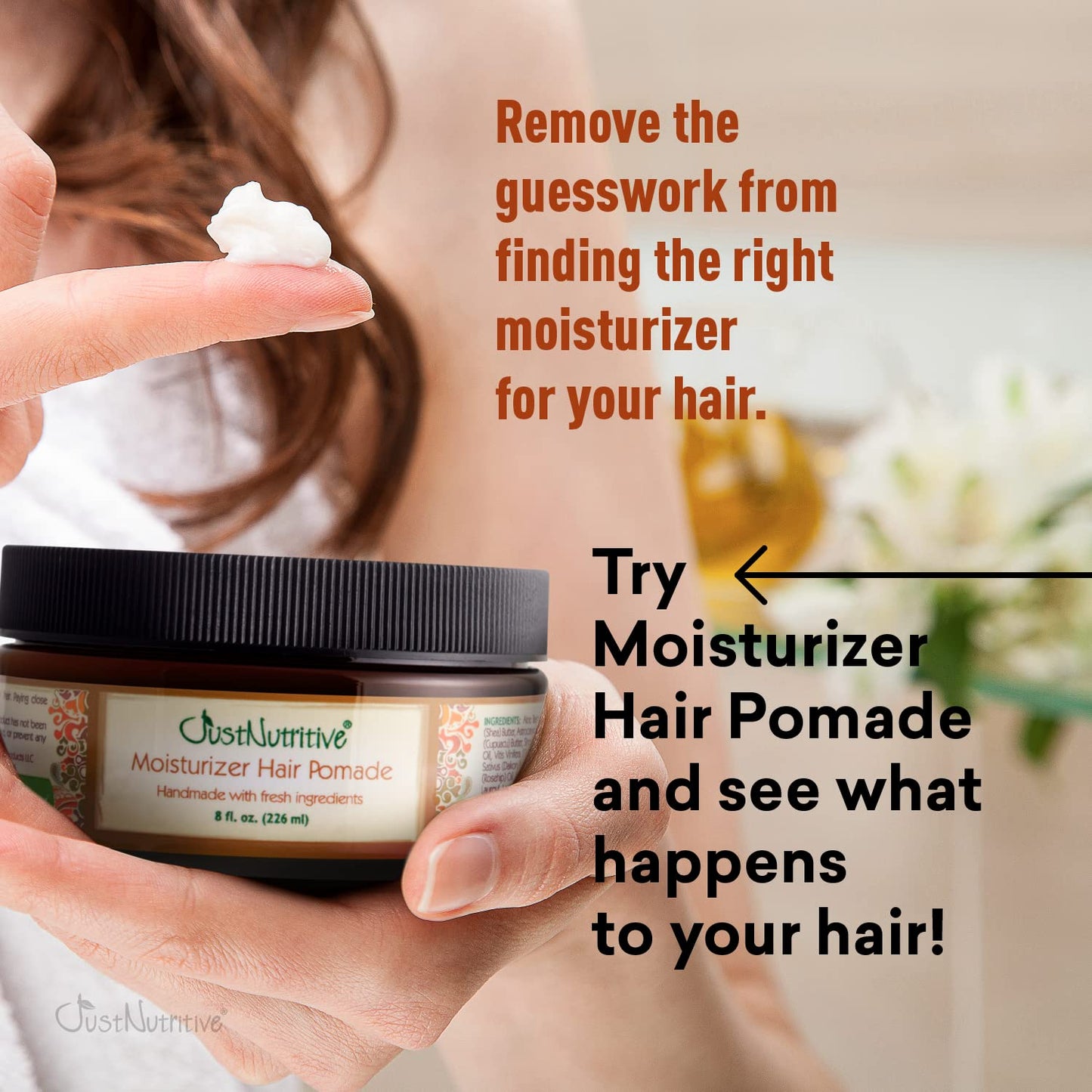 Just Nutritive Moisturizer Hair Pomade | Natural Hydrating Pomade | Hair Food For All Hair Types | Softening Cream for Men and Woman | Hair Care Beauty & Personal Care Just Nutritive