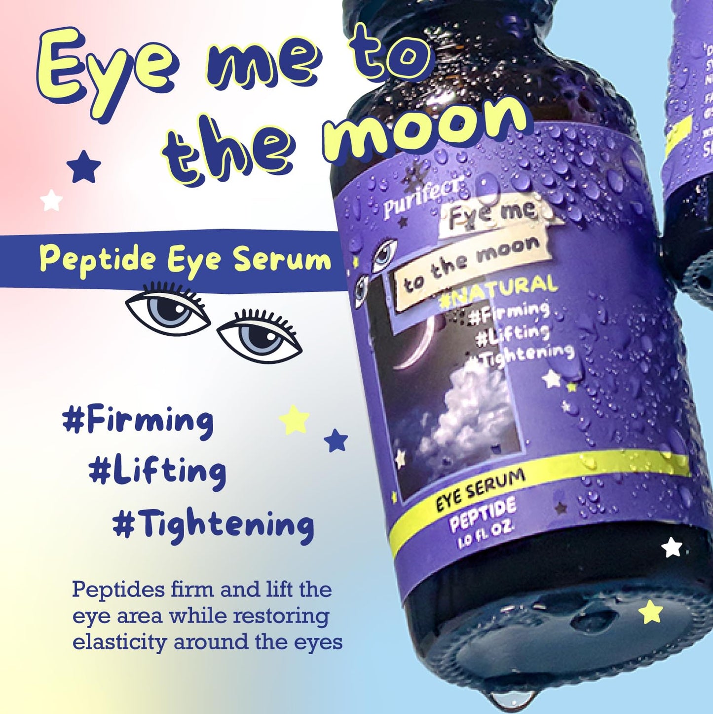 Purifect Eye Me to the Moon Serum for Women & Men - Peptide Under Eye Serum Treatment with Vitamin E, Anti Aging Support, Firming & Lifting Beauty & Personal Care Purifect by Symphony Beauty