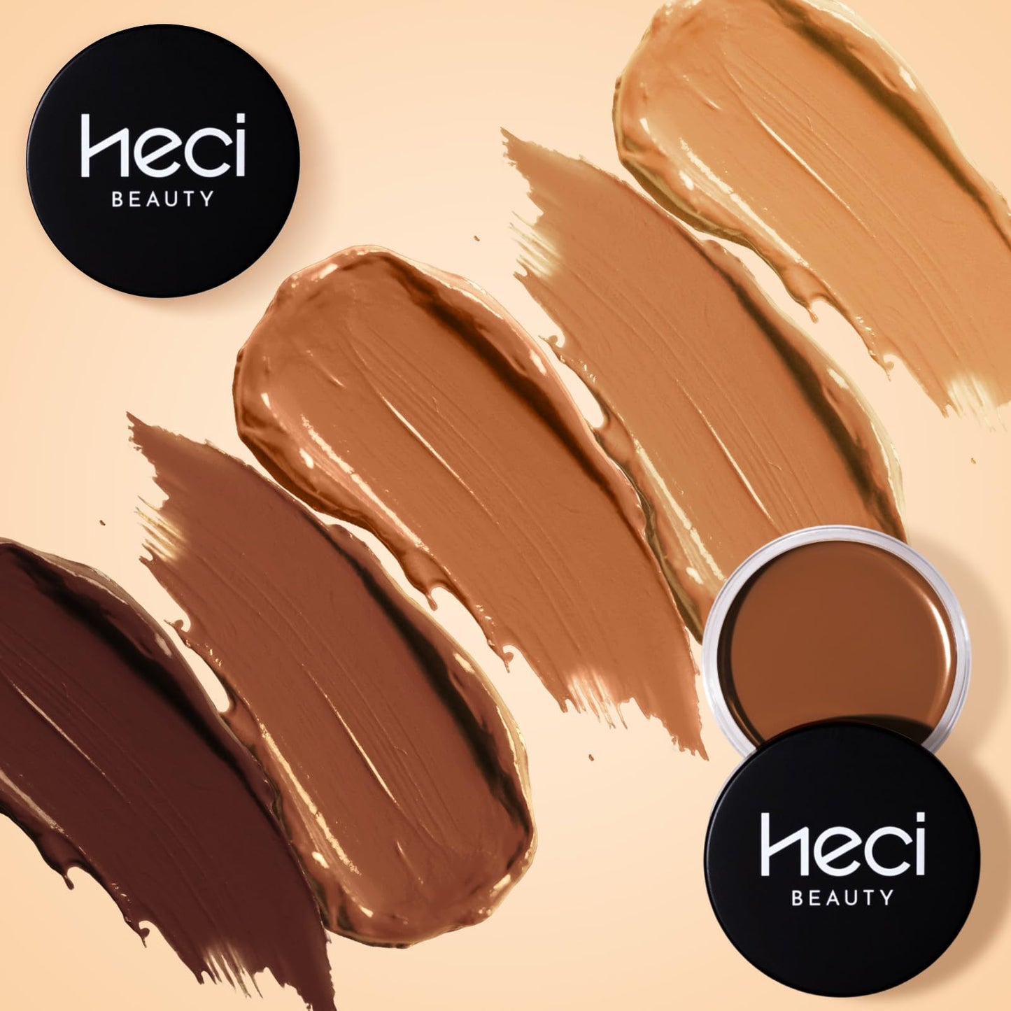 HECI BEAUTY Cream Bronzer with Brush, Creamy & Highly Pigmented Formula, Blendable Cream Contour Makeup with a Natural, Matte Finish - Buildable Beauty & Personal Care HECI BEAUTY