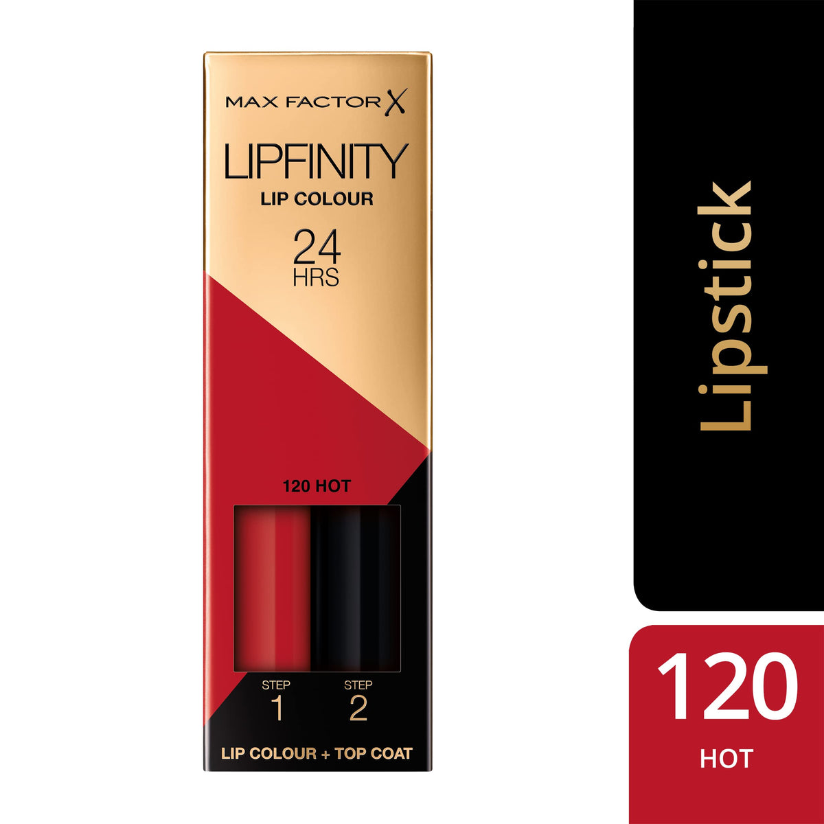 Max Factor X Lipfinity Lip Color, 120 Hot, Step 1: 2.3 ml & Step 2: 1.9 g Beauty & Personal Care Max Factor