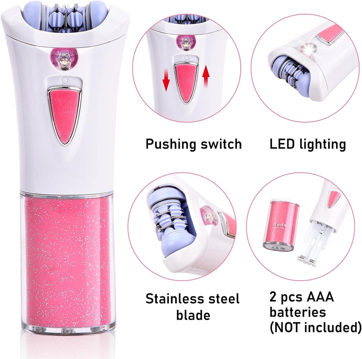 Smooth Glide Facial Epilator for Women, Lady Epilators Hair Removal for Face, Epilators with LED Light, Two Speed Hair Removal Device, Pluxy Facial Beauty and Personal Care Morbex Green