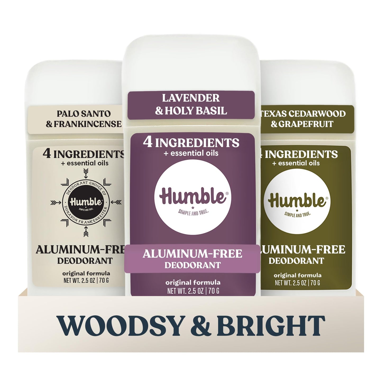 Humble Aluminum-Free Deodorant for Women & Men, Variety Pack - Clean & Fresh Natural Deodorant Stick with Essential Oils for Long-Lasting Odor Control Beauty and Personal Care HUMBLE SIMPLE AND TRUE.