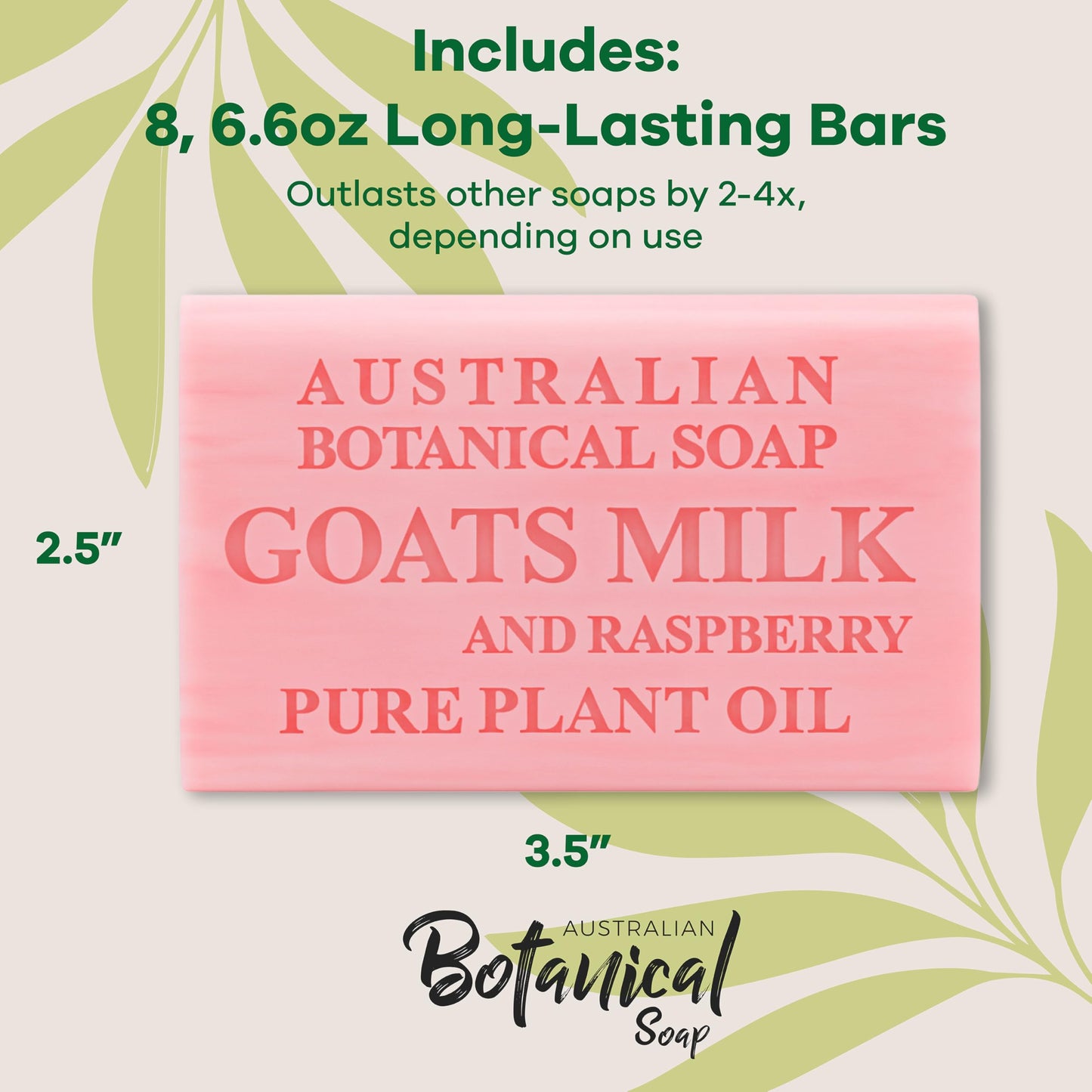 Australian Botanical Goats Milk Soap and Raspberry, 6.6 OZ, Triple Milled Bars made with a Natural Soap Base and Enriched with Organic African Shea Beauty & Personal Care Australian Botanical Soap