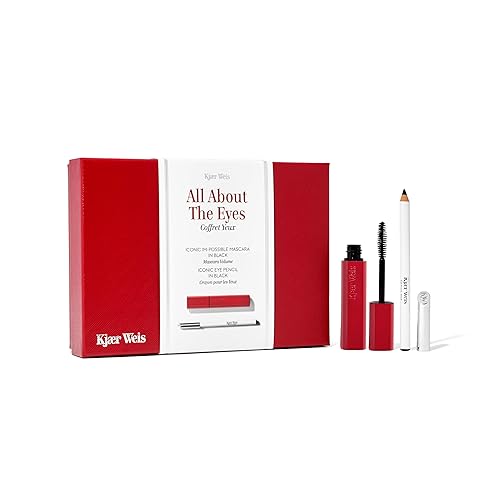 Kjaer Weis All About Eyes Gift Set - Certified Organic Volumizing Im-Possible Mascara Black with Long Lasting Iconic Black Pencil Beauty & Personal Care Kjær Weis