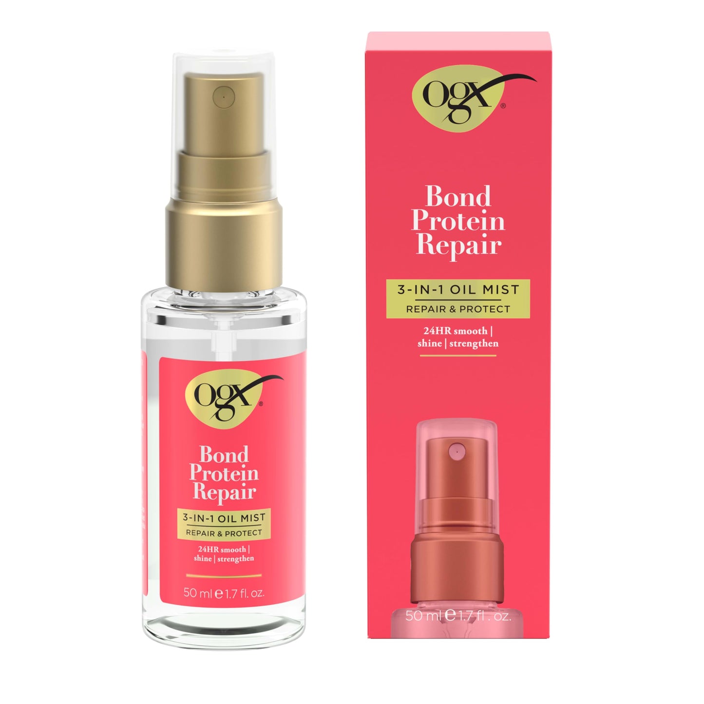 OGX Repair & Protect Bond Protein Repair 3-in-1 Oil Mist, Hair Oil Protects Dry, Damaged Hair Against Frizz, Strengthens & Maintains Shine, Hair Mist Beauty & Personal Care OGX