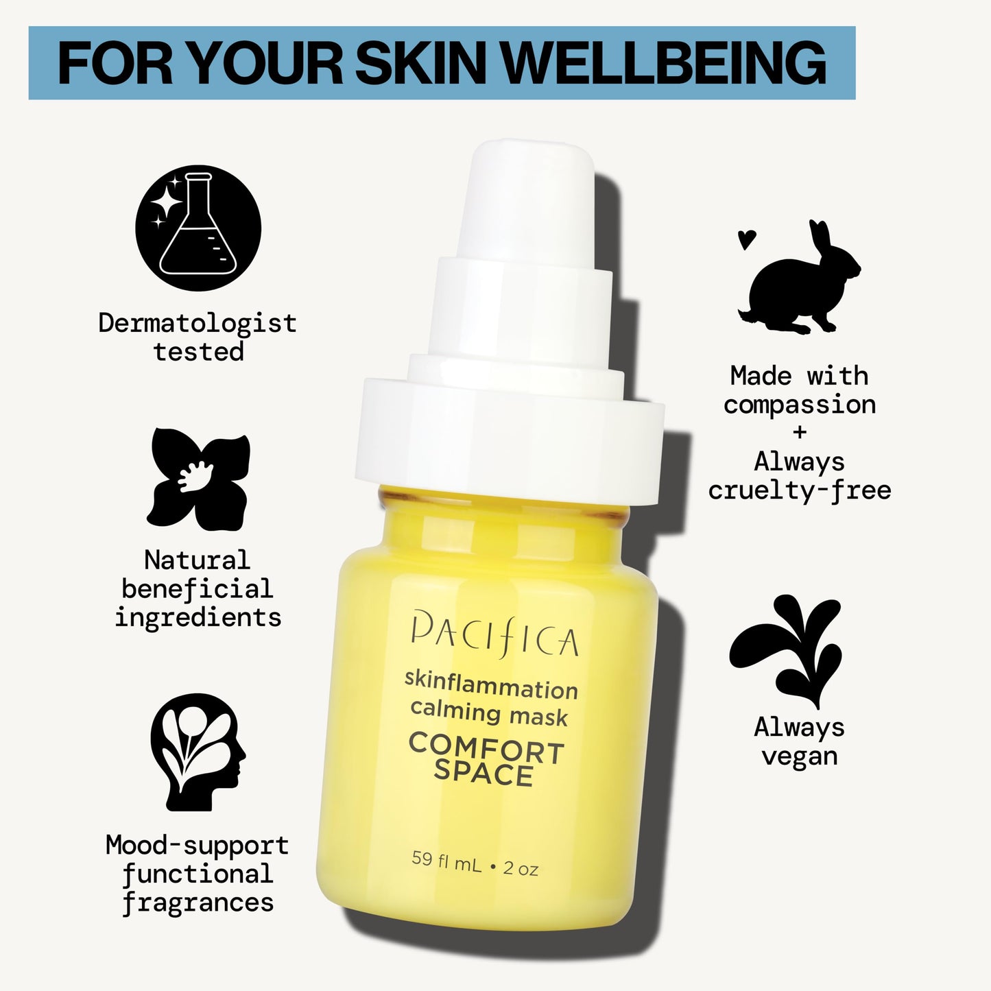 Pacifica Comfort Space Calming Face Mask for Sensitive Skin, Redness Relief Hydrating Facial Mask with Azelaic Acid & Turmeric, Soothes Irritation Beauty & Personal Care Pacifica