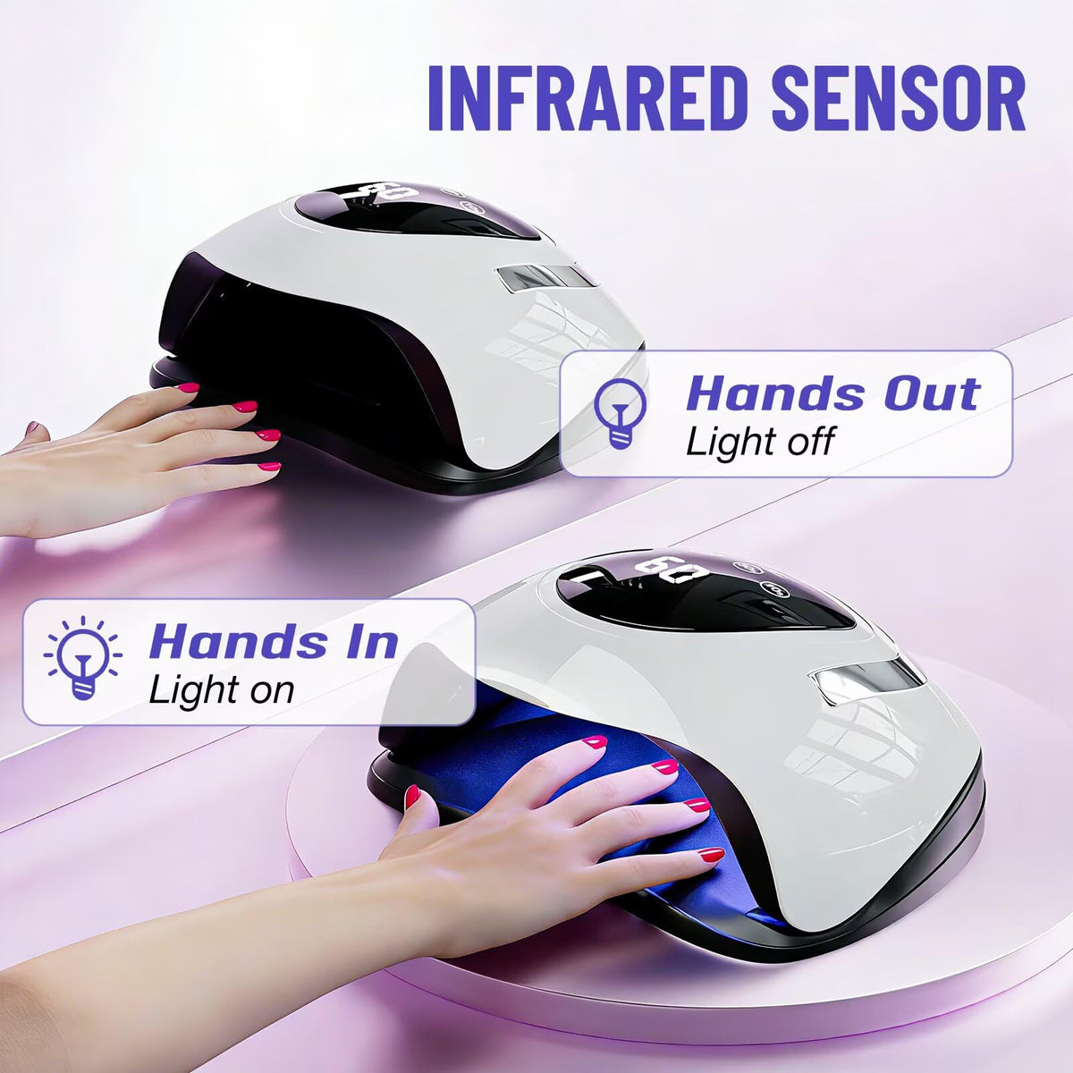LadyMisty 268W UV LED Nail Lamp, 2026 Upgrade UV Light for Gel Nails with 57 Beads, Nail Dryer with 4 Timer Setting & LCD Touch Display, Professional