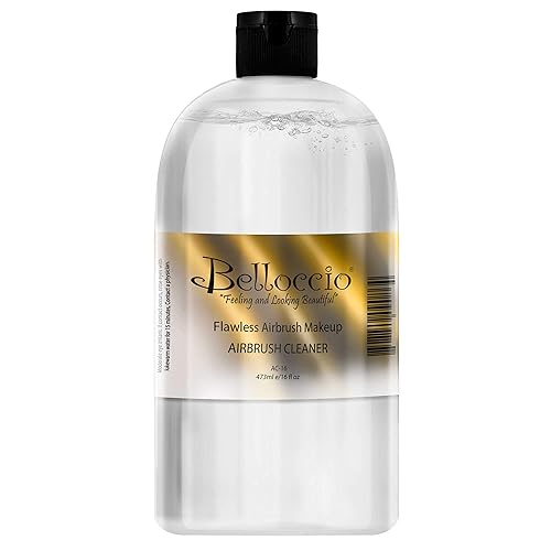 16 Ounce Bottle of Belloccio Makeup Airbrush Cleaner - Fast Acting Cleaning Solution, Quickly Cleans Flushes Out Airbrush Makeup Foundation, Blush Beauty & Personal Care Belloccio