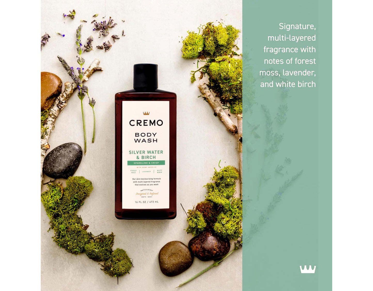 Cremo Body Wash for Men, Silver Water & Birch, Sparkling & Crisp, 16 Fl Oz Beauty & Personal Care Cremo