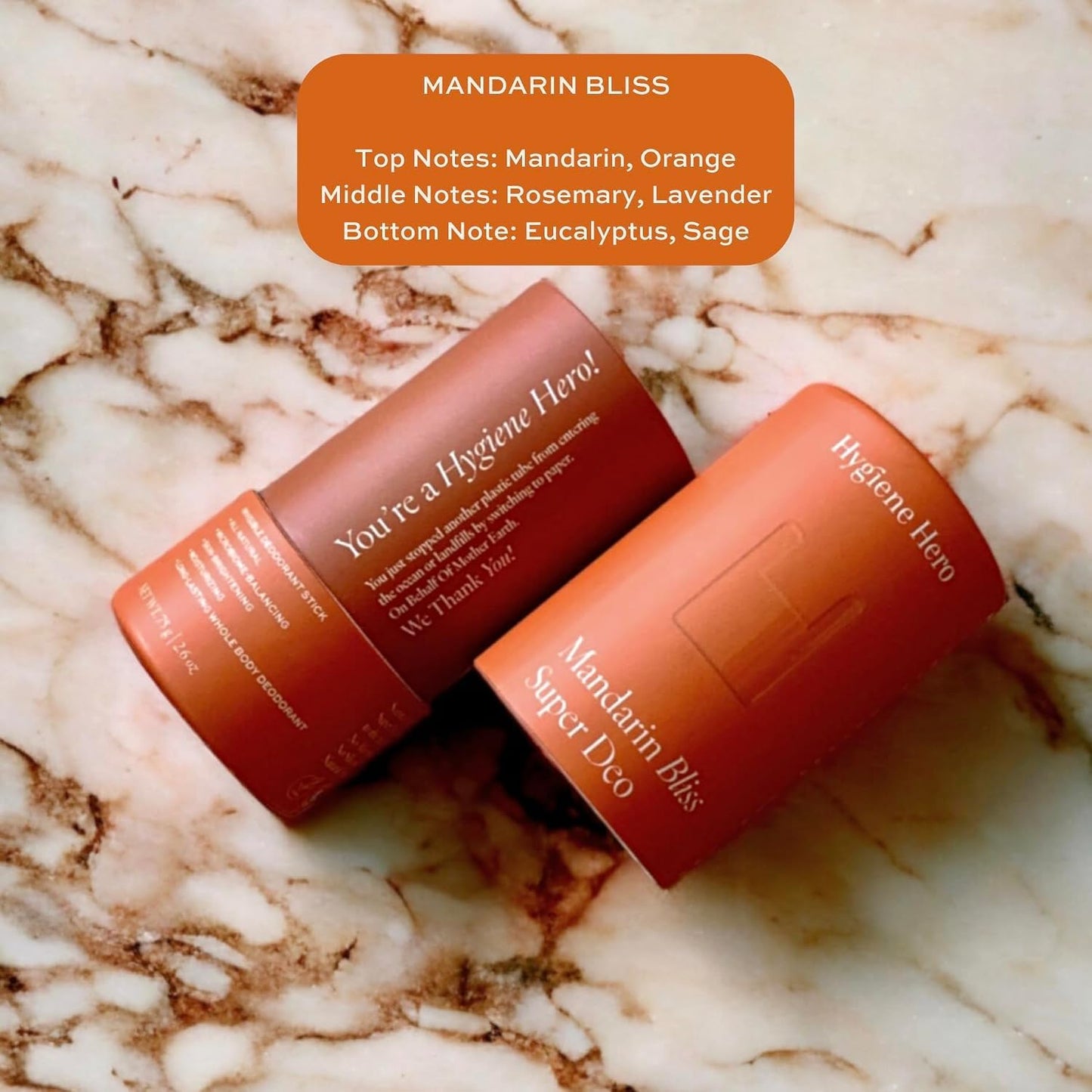 Hygiene Hero Super Deo - Invisible Deodorant Stick - Natural Deodorant for Men and Women - Aluminium Free - Mitigate Ingrown Hair (Mandarin Bliss) Beauty and Personal Care Hygiene Hero
