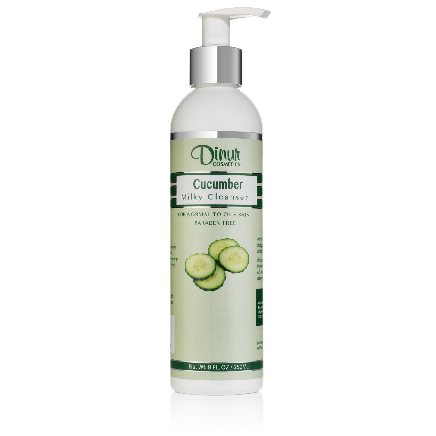 Dinur Cosmetics Cucumber Milky Cleanser Non Foaming Refreshing Removes Dirt MakeupIdeal for Oily Skin Soft Suple & Radiant Skin 8 fl. oz. 250 ml. Beauty & Personal Care Dinur Cosmetics