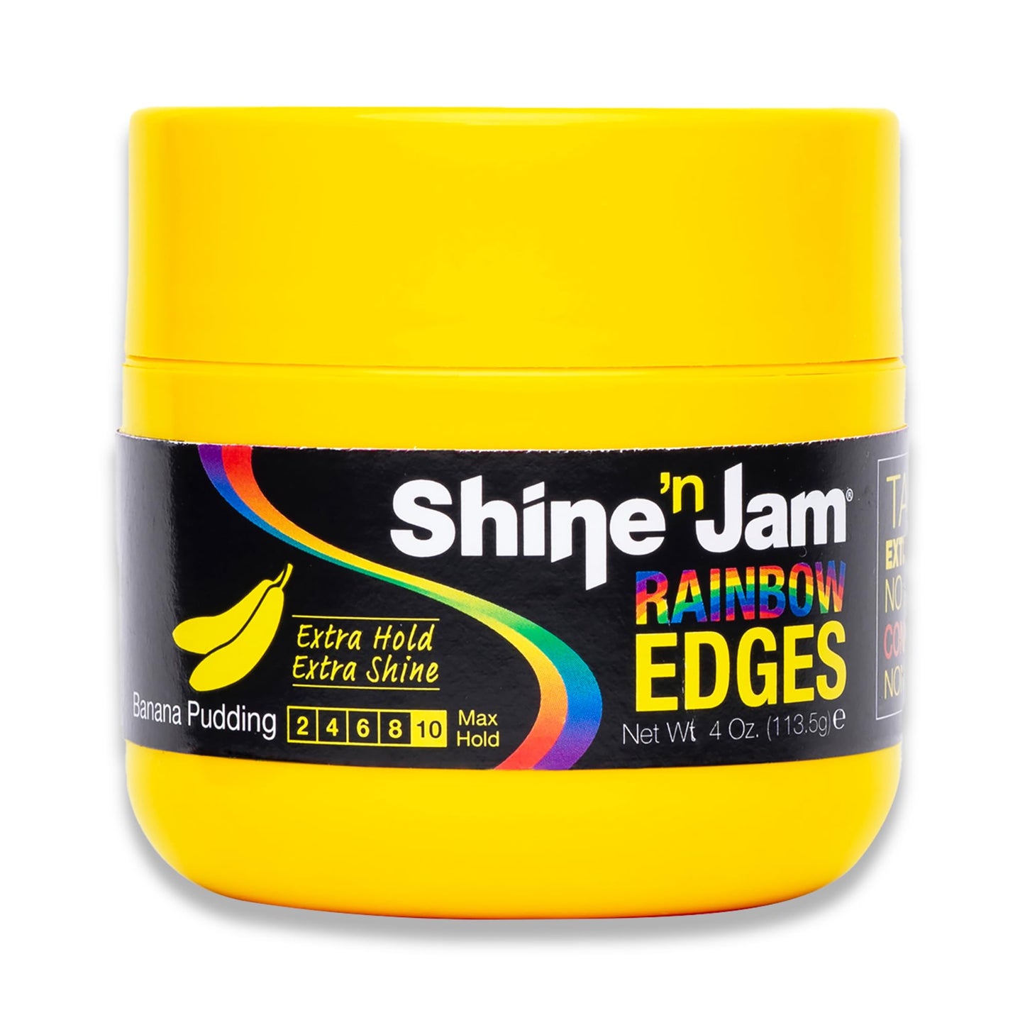AmPro Shine-n-Jam Rainbow Edges - Curly Hair Gel for Women - Styling Gel for Women - Strengthens with Silk Protein - Banana Pudding - 4 oz Beauty & Personal Care AmPro