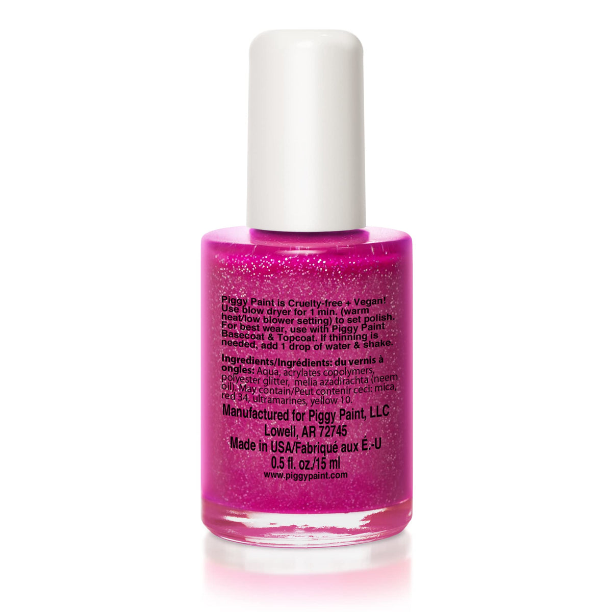 Piggy Paint Nail Polish, Non-Toxic, Vegan, Low Odor - Glitter Purple