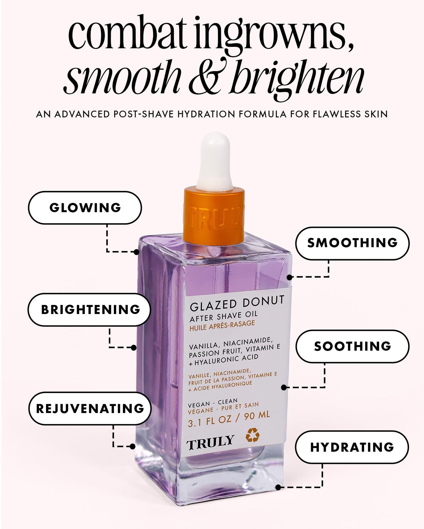 Truly Beauty Glazed Donut After Shave Oil - Razor Bumps Treatment for Women, Razor Bump and Ingrown Hair Treatment for Bikini Area - 3.1 OZ Beauty & Personal Care Truly