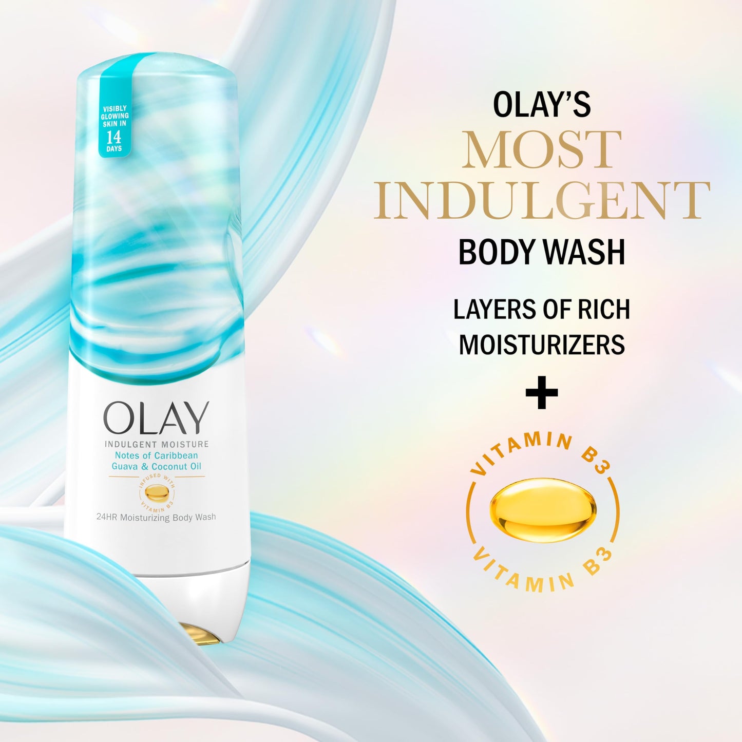 Olay Body Wash for Women, Indulgent Moisture, 24hr Moisturizing & Nourishing Formula, Infused with Vitamin B3 Complex, Luxurious Fragrances, Guava Beauty & Personal Care Olay