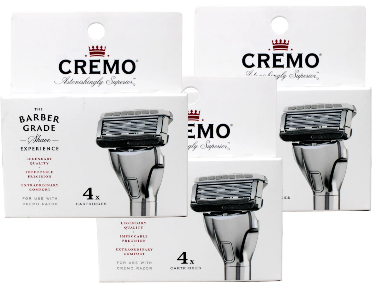 Cremo Astonishingly Superior Barber Grade Razor Refill Cartridges, 4 ct (Pack of 3) Beauty and Personal Care Cremo