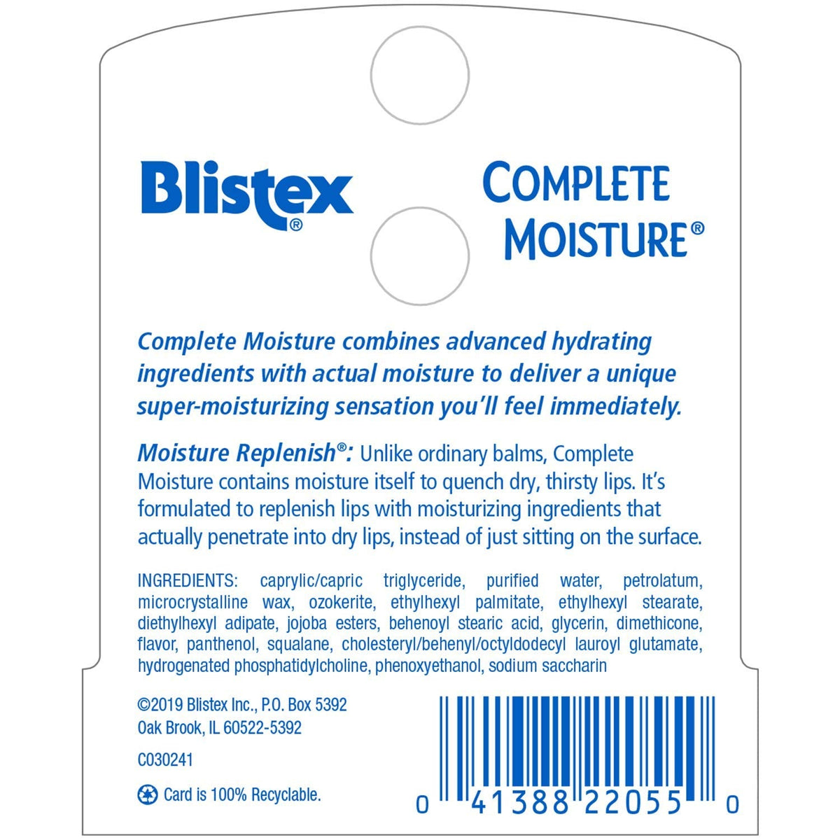 Blistex Lip Balm Complete Moisture, 0.15 oz (Bundle of 12) Beauty & Personal Care Blistex