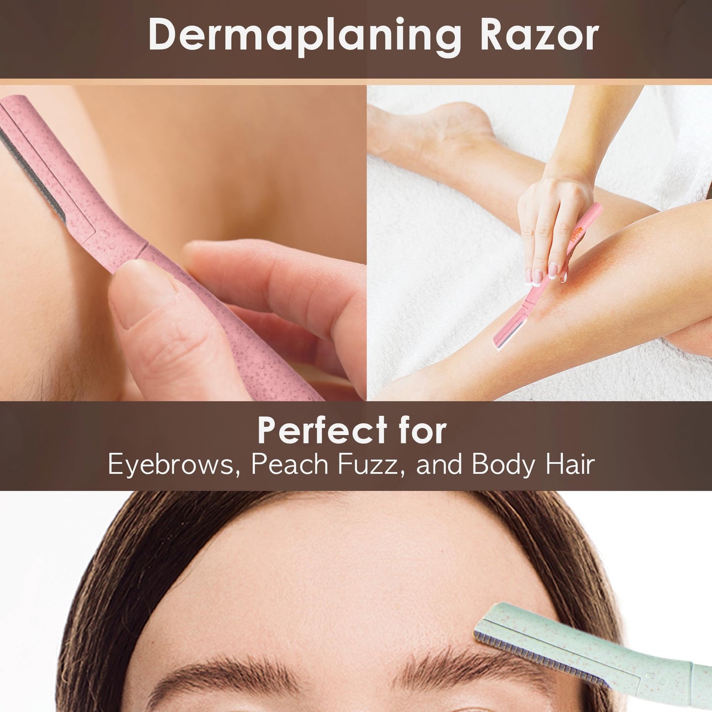 TADA Natural Beauty Biodegradable Dermaplaning Tool 12pk, Face Eyebrow Face Razors, Face Shaver & Exfoliating (Pink) Beauty and Personal Care TADA BEAUTY