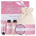 Spa Luxetique Gifts for Women, Bath and Body Gifts Set 6pcs Gift Baskets Rose Bath Sets for Women Valentine's Day Gifts for Her Beauty & Personal Care spa luxetique
