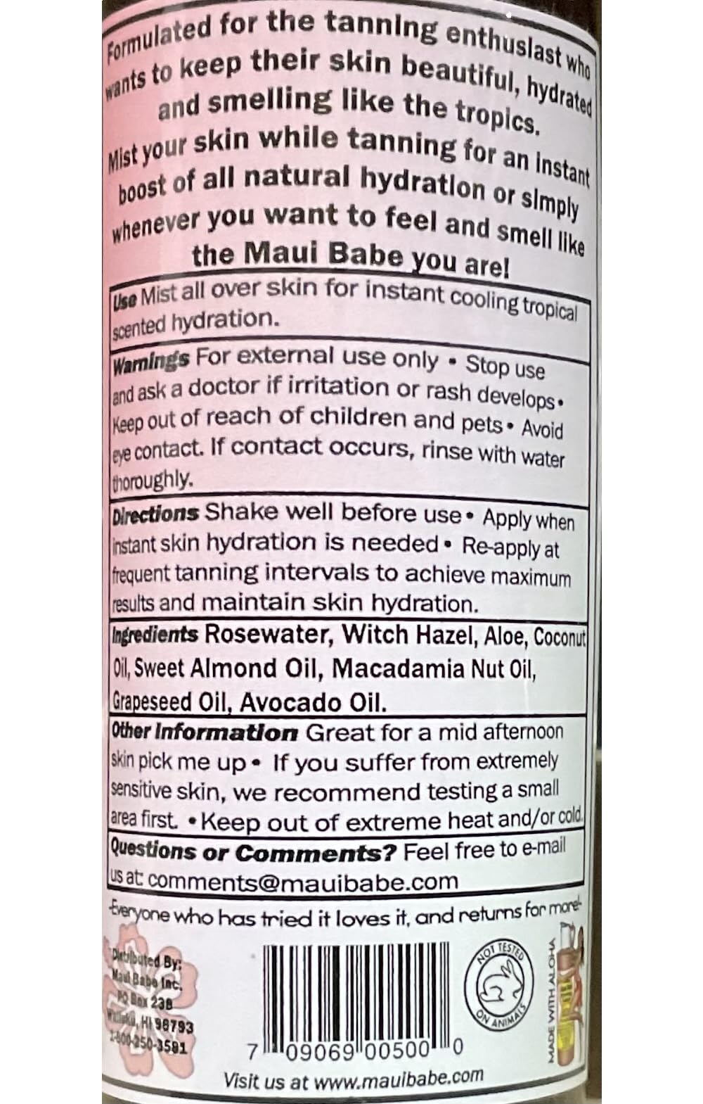 Maui Babe Hydrating Mist Beauty & Personal Care Maui Babe