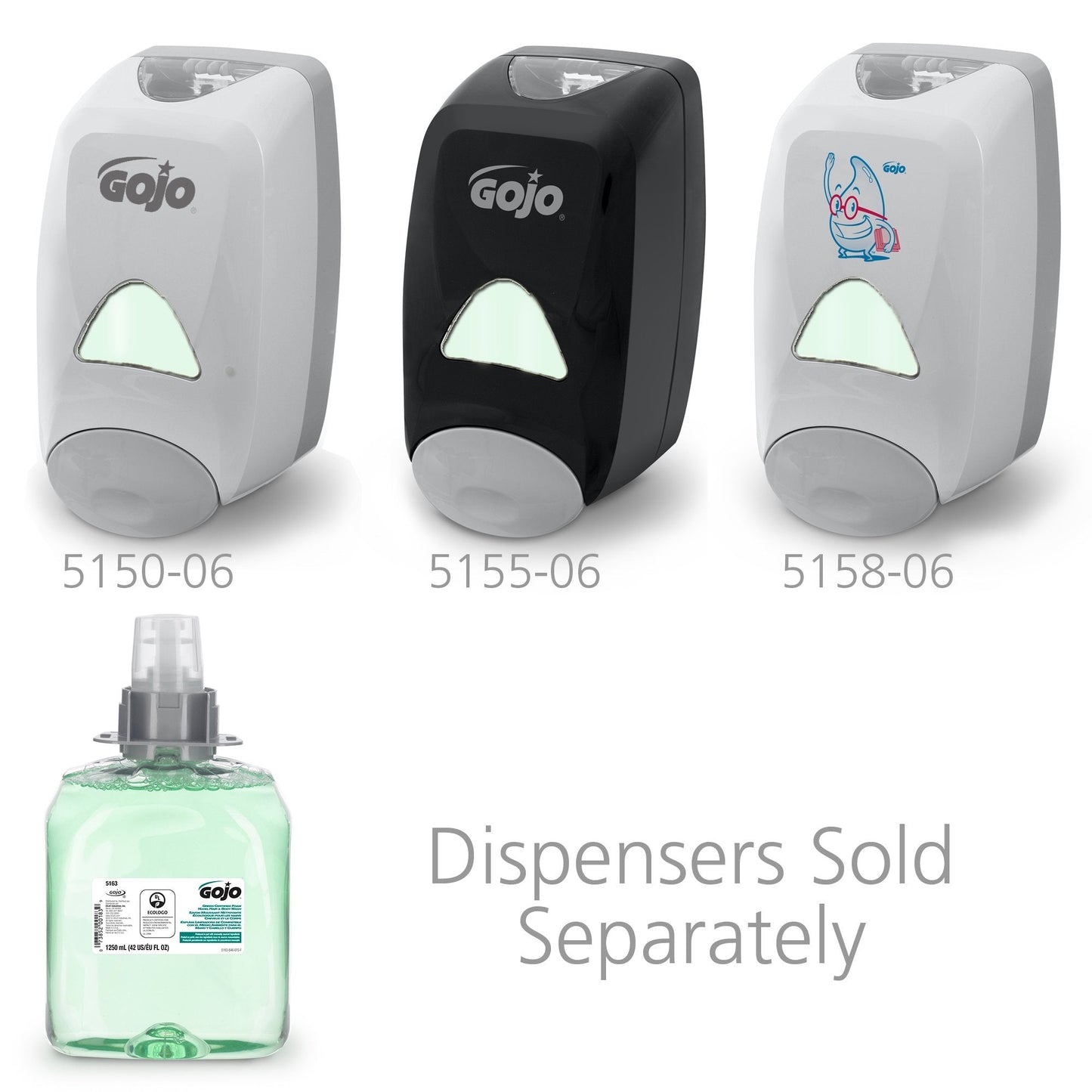 GOJO Green Certified Foam Hand, Hair & Body Wash, Cucumber Melon Scent, 1250 mL Refill FMX-12 Push-Style Dispenser (Pack of 3) - 5163-03 Beauty & Personal Care GOJO