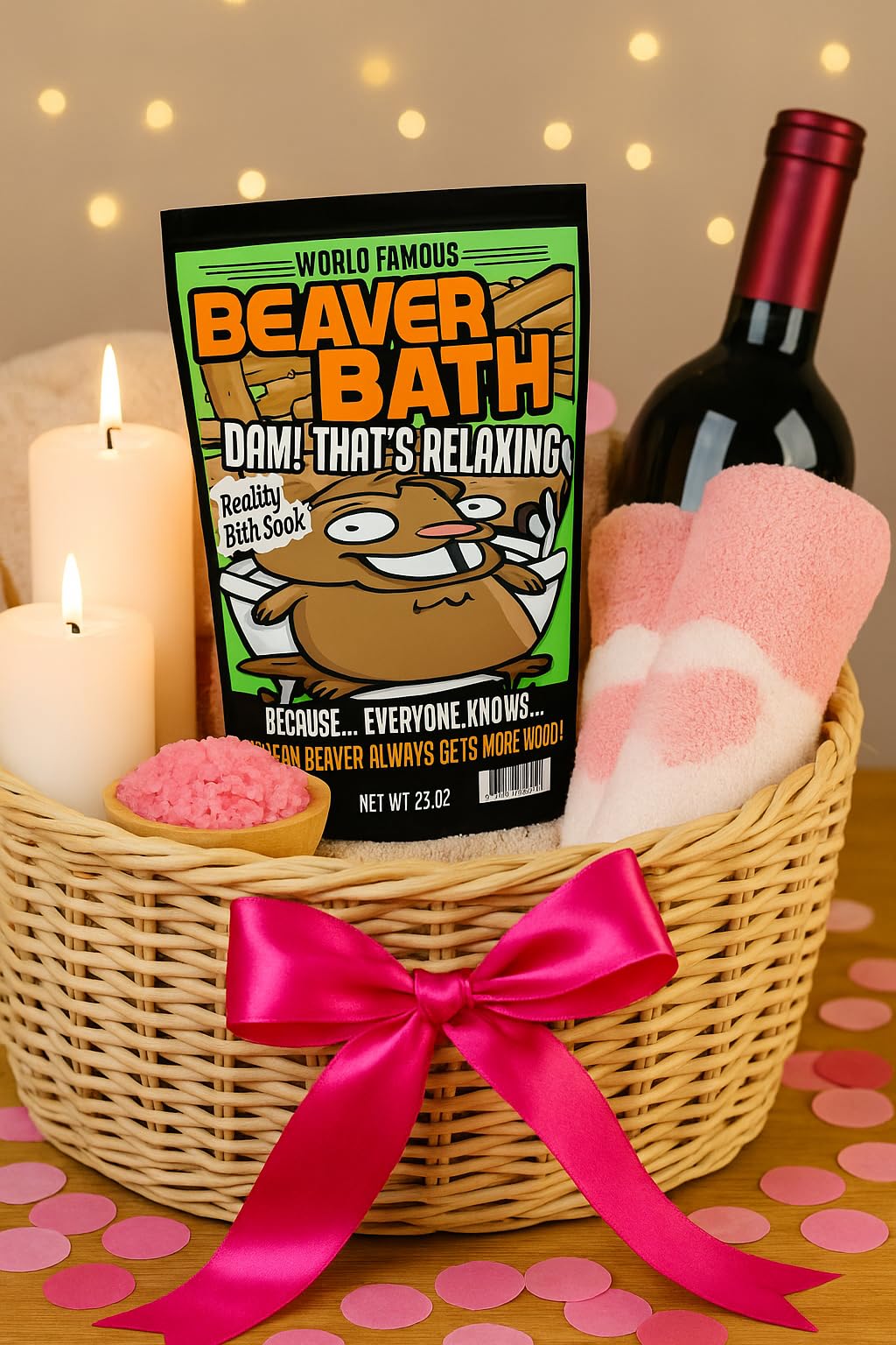 Beaver Bath Soak - Pink Bath Salts Funny Spa Gift for Women & Men - Hilarious Bachelorette Party Favor, Birthday Gift, Christmas Stocking Stuffer, Gag Beauty and Personal Care Gears Out