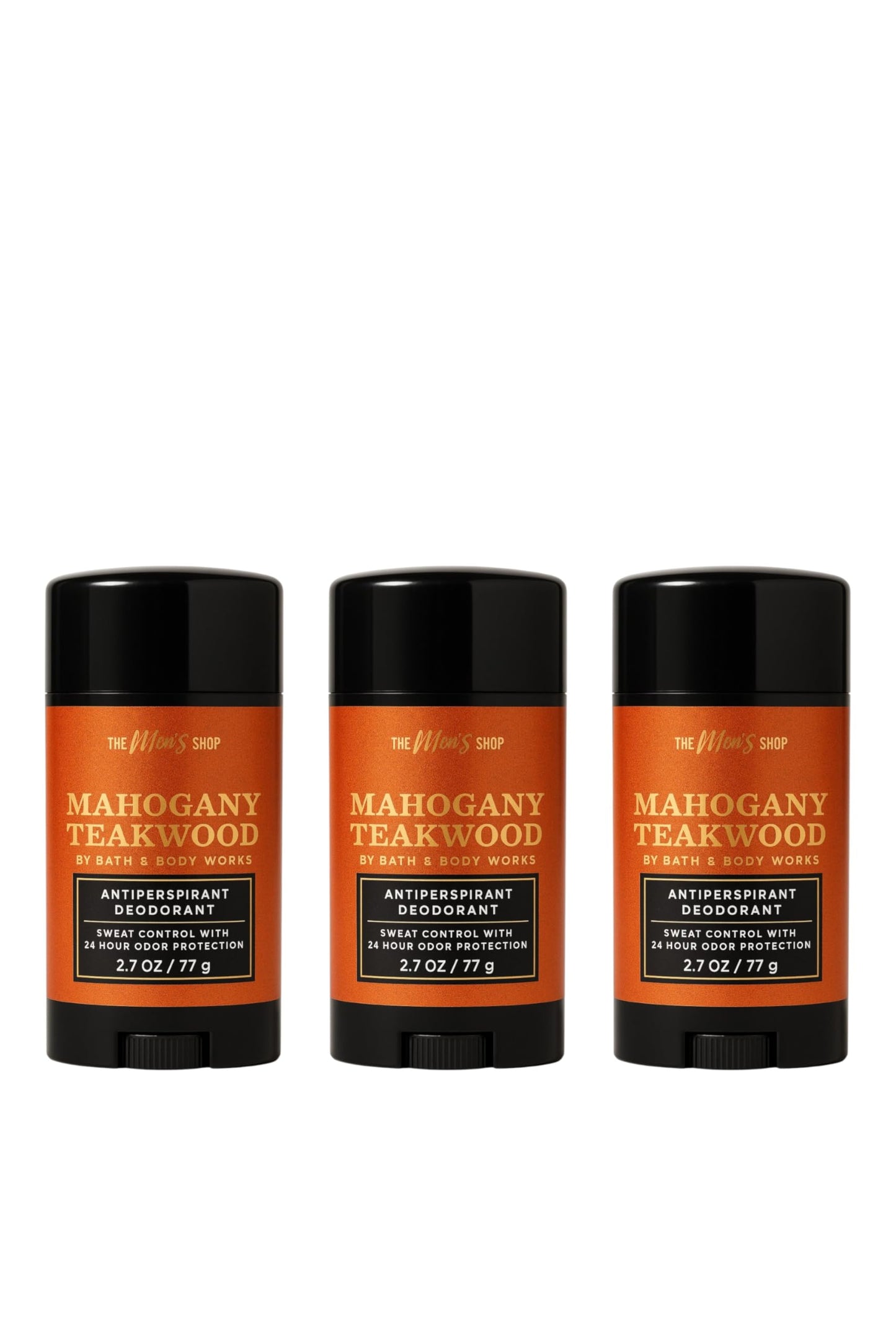 Bath & Body Works Mahogany Teakwood Antiperspirant Deodorant - 3 Pack, 2.7 oz Each - Mahogany, Black Teakwood & Lavender Scent Beauty and Personal Care Bath & Body Works