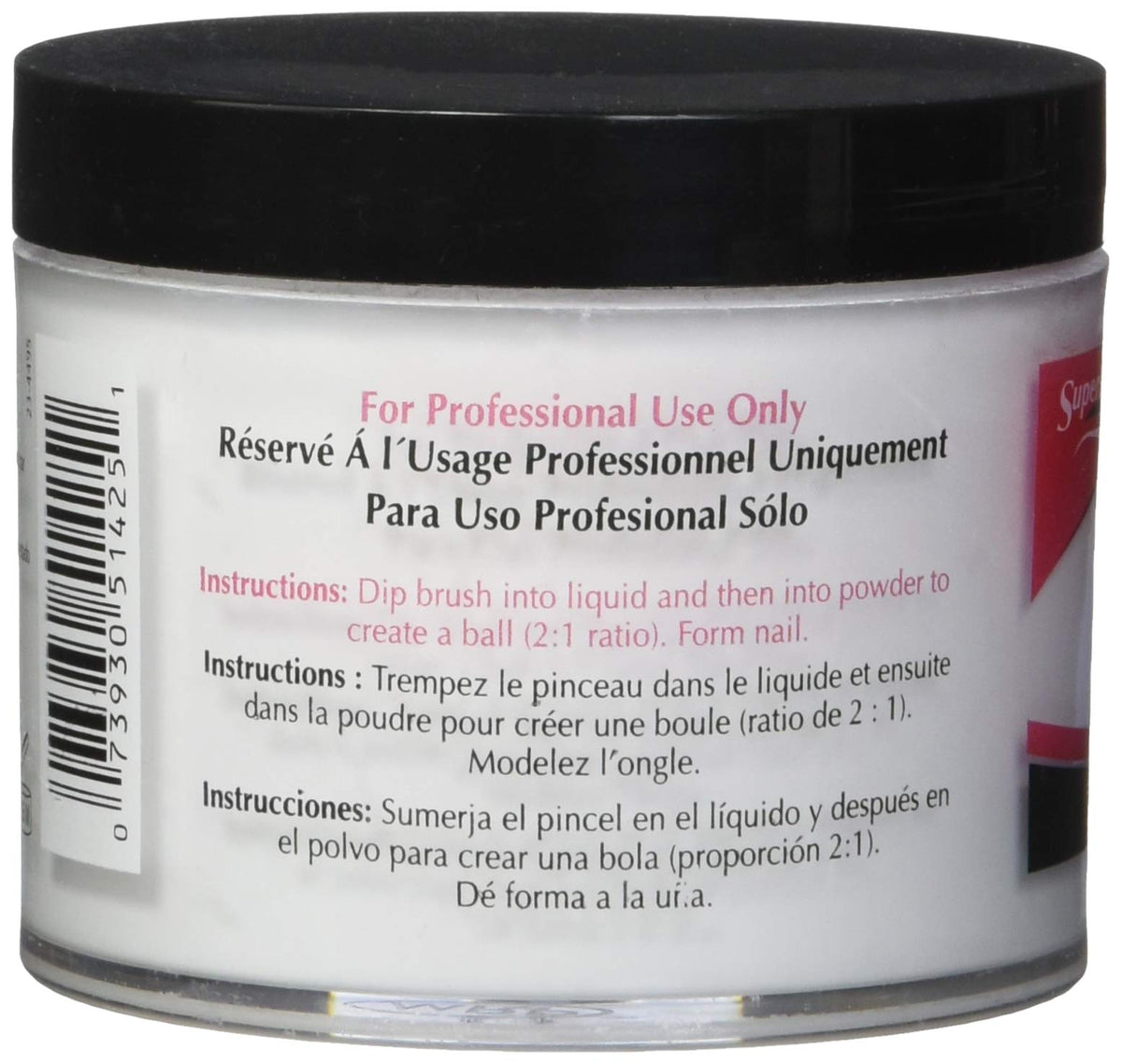 Supernail Nail Powder, White, 4 Ounce