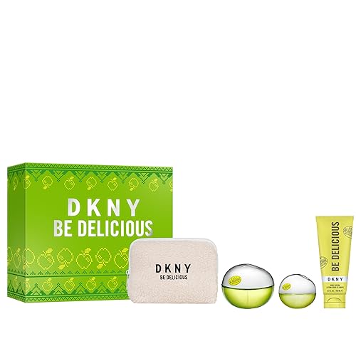 DKNY Be Delicious by Donna Karan for Women - 4 Pc Gift Set 3.4oz EDP Spray, 0.5oz EDP Spray, 3.4oz Body Lotion, Pouch Beauty & Personal Care DKNY