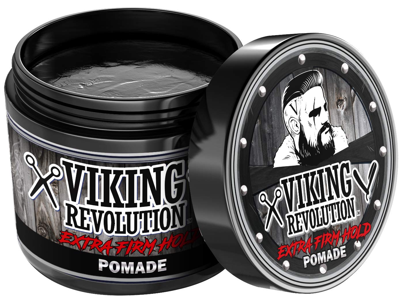 Viking Revolution Extreme Hold Pomade for Men - Style & Finish Your Hair - Extra Firm,Strong Hold & High Shine for Men’s Styling Support - Water Based Beauty & Personal Care Viking Revolution