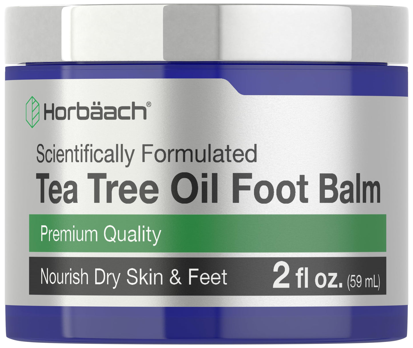 Horbäach Tea Tree Oil Foot Balm | 2 oz | Moisturizes and Nourishes Dry Skin & Feet | Scientifically Formulated Beauty & Personal Care Horbäach