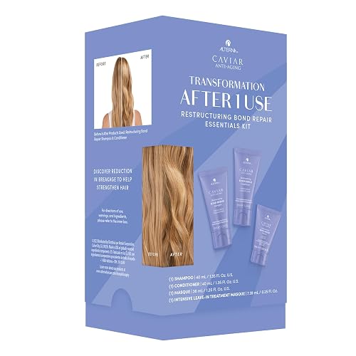 Alterna Haircare CAVIAR Anti-Aging Restructuring Bond Repair Travel Kit - Shampoo, Conditioner, Masque | Strengthens and Protects Damaged Hair Beauty & Personal Care Alterna