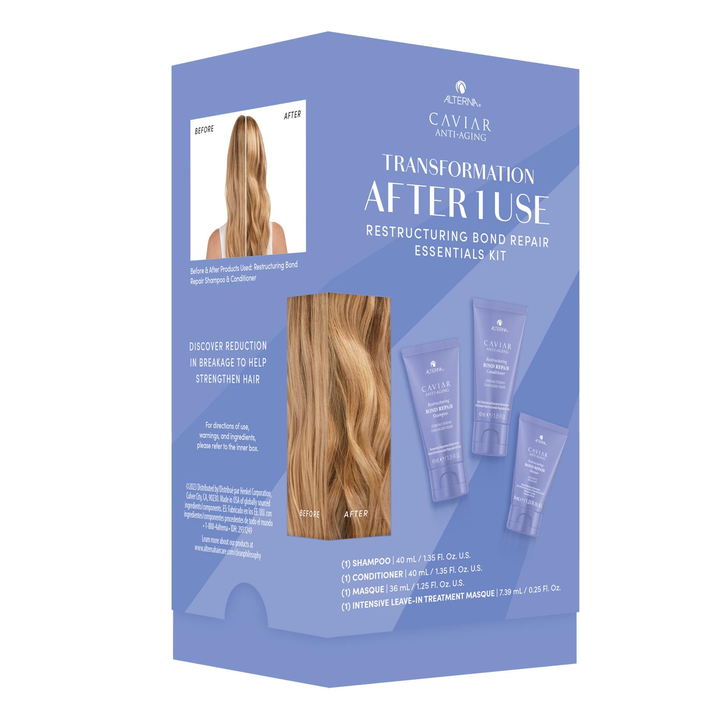 Alterna Haircare CAVIAR Anti-Aging Restructuring Bond Repair Travel Kit - Shampoo, Conditioner, Masque | Strengthens and Protects Damaged Hair Beauty & Personal Care Alterna