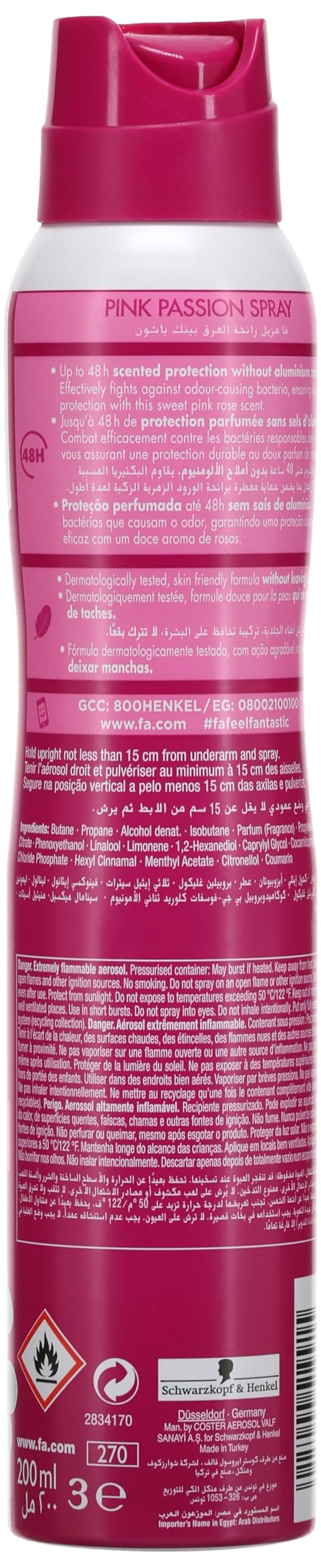 FA Deodorant 6.75oz Spray Pink Passion Beauty and Personal Care Fa