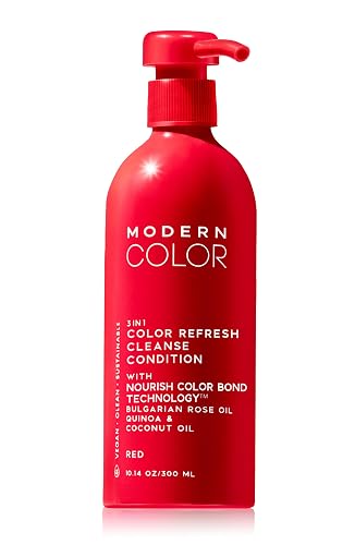Modern Color 3-in-1 Hair Color Refresh, Cleanse & Condition - 100% Vegan, Cruelty-Free, Sustainably Packaged, Non-Toxic, Certified Clean Beauty (Red) Beauty & Personal Care Modern Color
