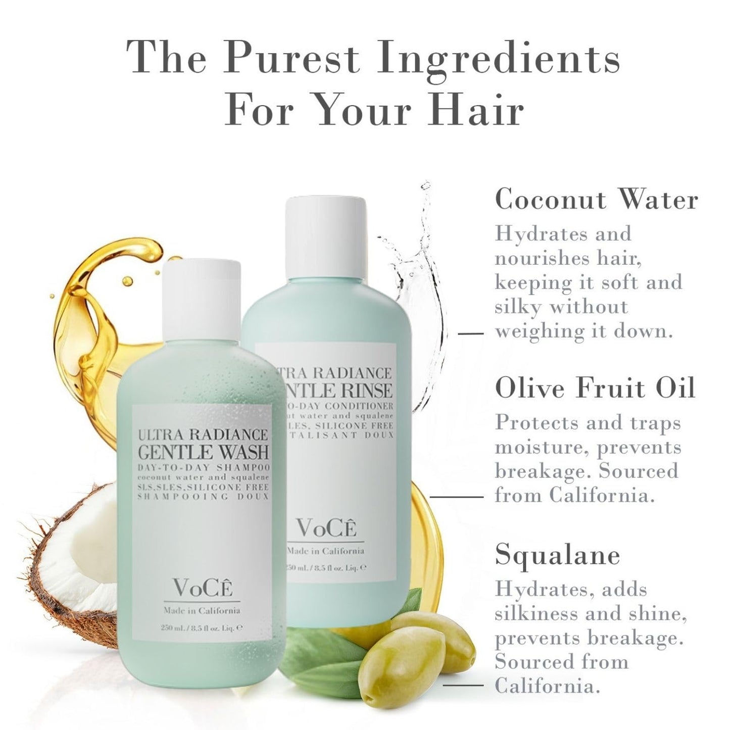 VoCÊ Haircare Gentle Shampoo & Conditioner Bundle | Daily Wash & Rinse 8.5oz Beauty & Personal Care VOCE HAIRCARE