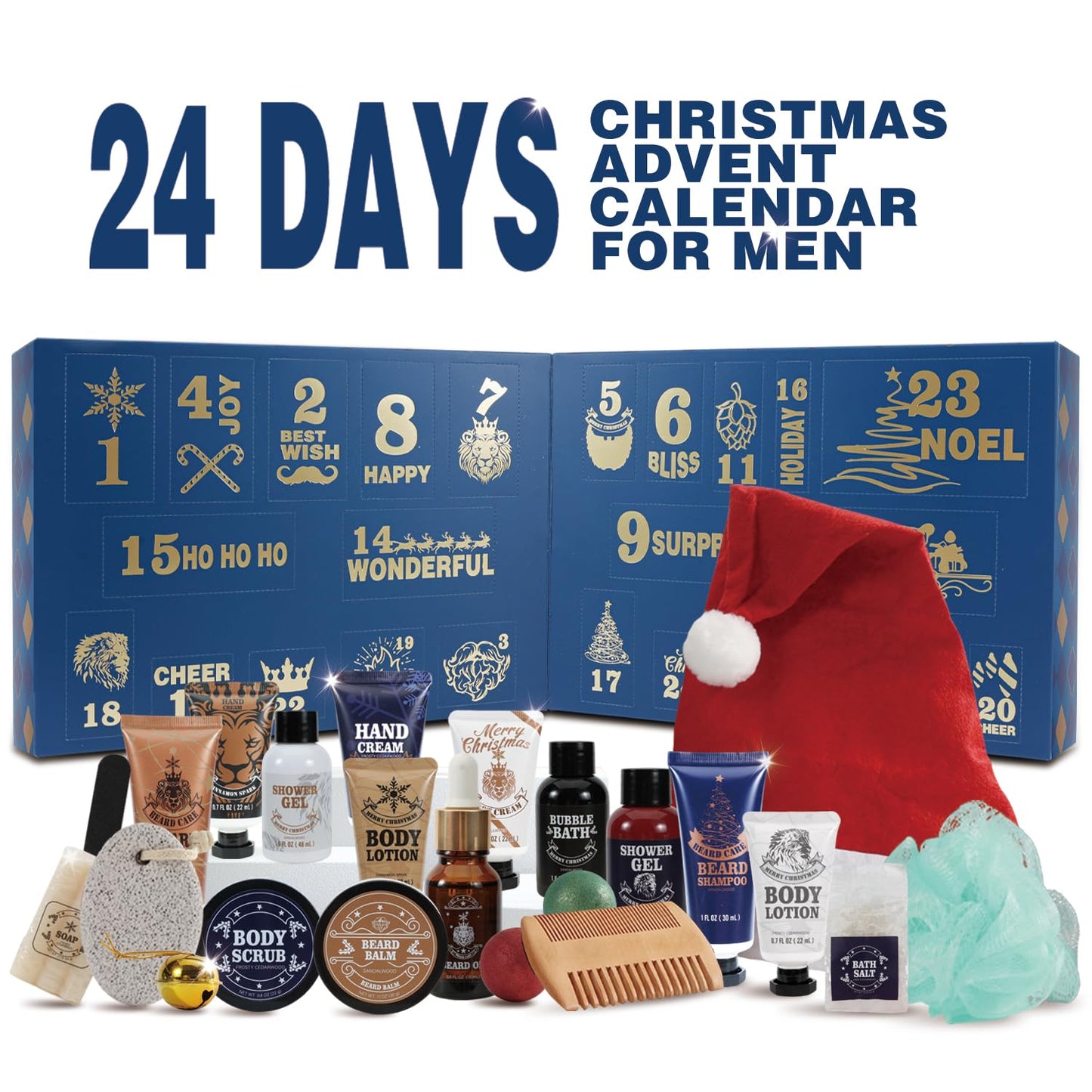 Advent Calendar 2025 for Adults, BODY & EARTH 24-Day Mens Advent Skincare Calendar 24PCS Beard Care Grooming Set, 2025 Beauty Countdown Calendar Beauty and Personal Care BODY & EARTH
